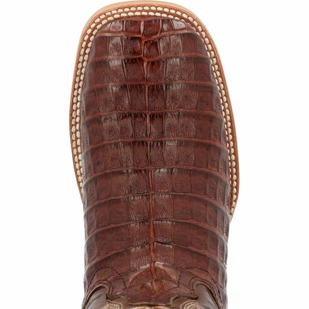 Durango Men's PRCA Collection Caiman Belly Western Boot, COGNAC/CIGAR, M, Size 7 DDB0471